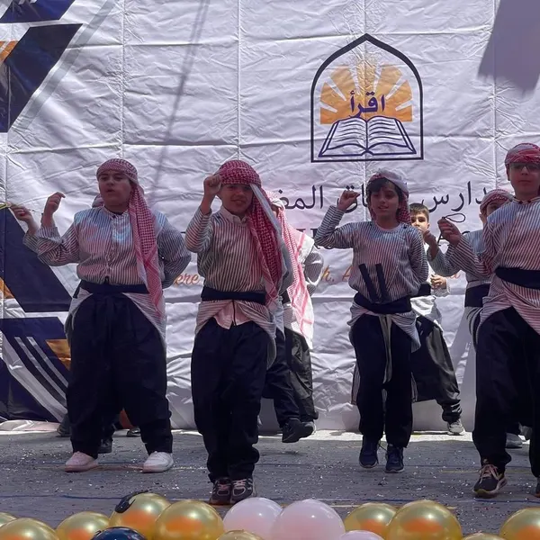 Students performing a Jordanian heritage dance